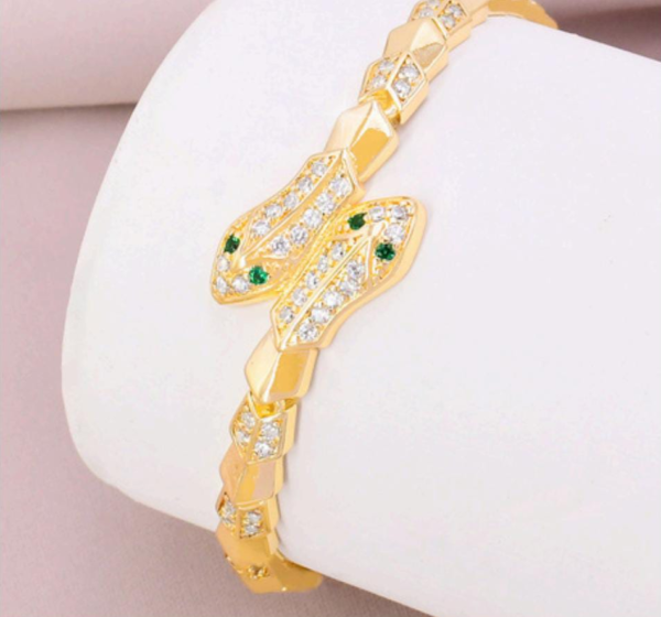Pulsera Imperial Serpiente Dorada - bañada en oro 18k