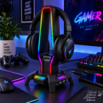 MARVO Soporte Gamer RGB para Audífonos con HUB USB, USB-C y Audio 3.5 mm - Imagen 4