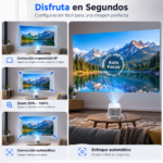 Proyector Inteligente WEMI 650 ANSI – Full HD 1080P Nativo, Android 14, WiFi 6 y Autoenfoque - Imagen 4