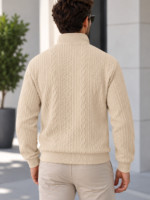 Manfinity CasualCool – Suéter Texturizado para Hombre con Cuello Half-Zip - Imagen 2