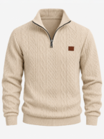 Manfinity CasualCool – Suéter Texturizado para Hombre con Cuello Half-Zip - Imagen 3