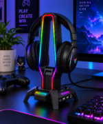 MARVO Soporte Gamer RGB para Audífonos con HUB USB, USB-C y Audio 3.5 mm - Imagen 2
